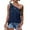 Navy womens tank tops 08, variant on Wycnly Tank Top for Women Solid Slash Neck Sleeveless T Shirts Summer Tie One Shoulder Lightweight Chiffon Jacquard Vest Blouses Green XL Clothes