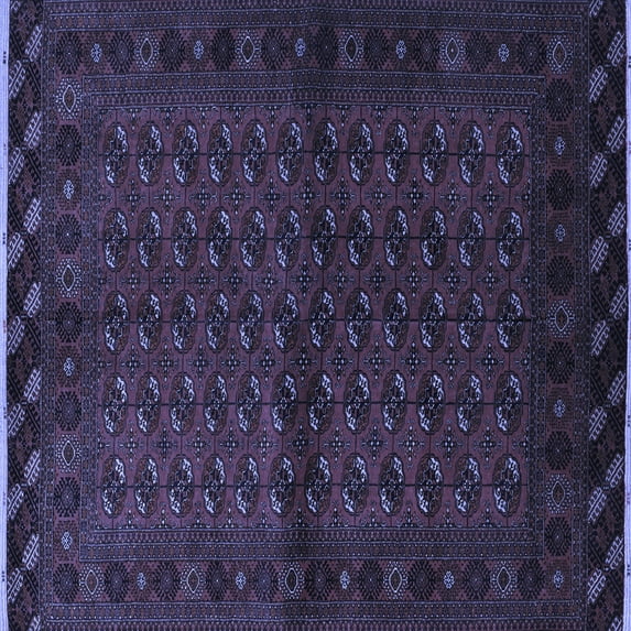 Ahgly Company Machine Washable Indoor Square Southwestern Blue Country Area Rugs, 6' Square