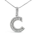 thumbnail image 2 of .925 Sterling Silver 4/5 Cttw Round Lab-Grown Diamond "C" Pendant Necklace - 18" (F-G Color, VS2-SI1 Clarity), 2 of 6