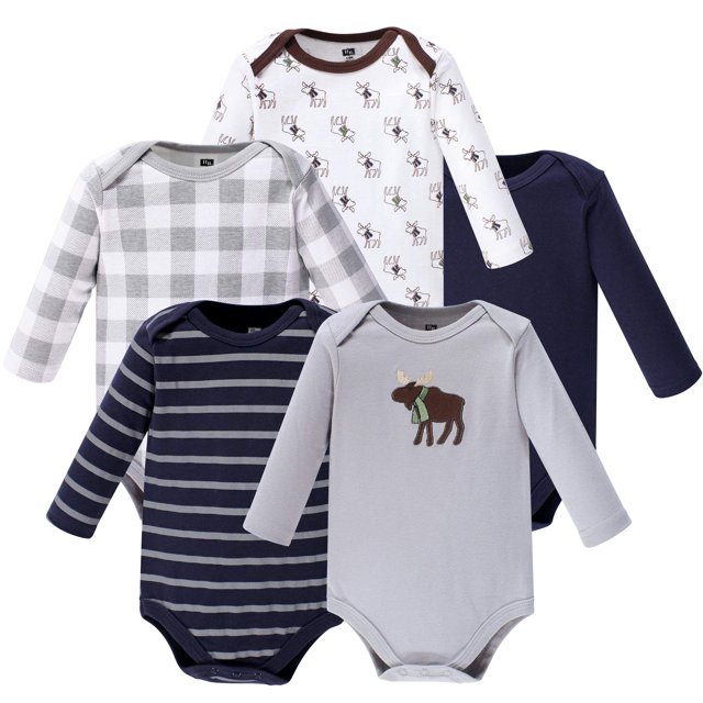 Hudson Baby Conjunto de camiseta unisex de algodón de manga larga para bebé, color gris alce 3-6 meses EE. UU.