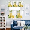 thumbnail image 2 of Summer Yellow Lemon Kitchen Curtains Valances and Tiers Set of 3 Fruit in Bottle Watercolor Texture Tier Curtains and Valance with Rod Pocket for Small Windows, 27.5"x24", 2 of 9
