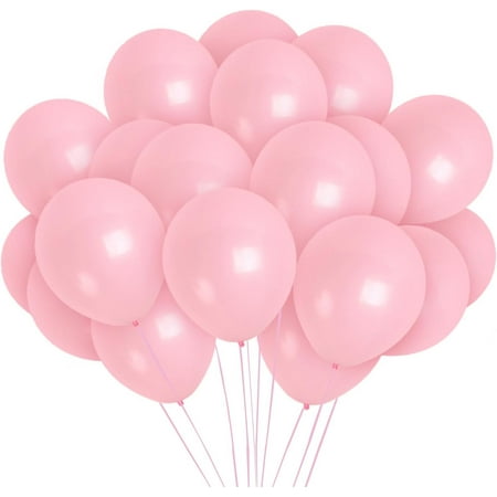 Matte Light Pink Balloons - 12 Inch Latex Balloons - 100 Pack