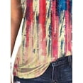 thumbnail image 4 of FASHIONWT Women Frayed Striped Star Print Cami Tops Independence Day Halter Tank, 4 of 4