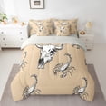 thumbnail image 2 of Homewish Teens Bull Skull Scorpion Twin Bedding Sets 7-Piece,Bohemian Western Theme Bedding Comforter Set Microfiber,Vintage Aesthetic Breathable Sheet Sets,Super Cozy Room Decor,Reversible, 2 of 8