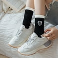 thumbnail image 3 of Calcetines redondos suaves con puntera con bordado floral, 3 of 5