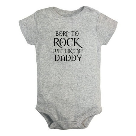 

Born To Rock Just Like My Daddy Funny Rompers For Babies Newborn Baby Unisex Bodysuits Infant Jumpsuits Toddler 0-24 Months Kids One-Piece Oufits (Gray 18-24 Months)