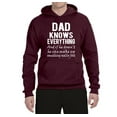 thumbnail image 2 of Wild Bobby,Dad Knows Everything Know It All Funny Men, Father's Day, Tees, Father's Day, Unisex Graphic Hoodie Sweatshirt, Maroon, Medium, 2 of 3