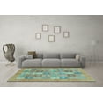 thumbnail image 3 of Ahgly Company Indoor Square Abstract Light Blue Modern Area Rugs, 4' Square, 3 of 4