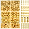 thumbnail image 1 of 1250 Pieces Gold Spacer Beads for Jewelry Making, Gold Round Beads and Gold Flat Clay Beads for Bracelets Making, Small Gold Filled Beads for Jewelry Making, 1 of 5