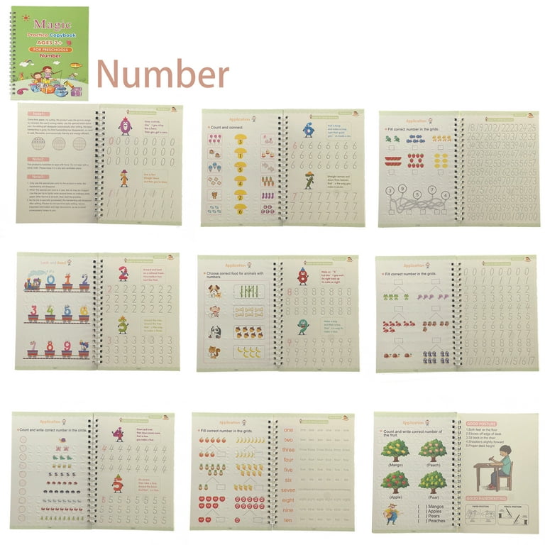 4 Books/set Children Magic Copybook Handwrite Practic Reusable Magic Books  for Calligraphy Write Book English Letter Drawing - AliExpress