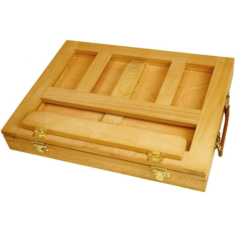 KINGART® Sketchbox Easel, Beechwood, Extra Large, Adjustable, 2