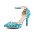 thumbnail image 5 of XIHAHA-Sandalias de tacón alto para mujer, zapatos de fiesta de Color, diseño Floral, con diamantes completos, 5 of 5
