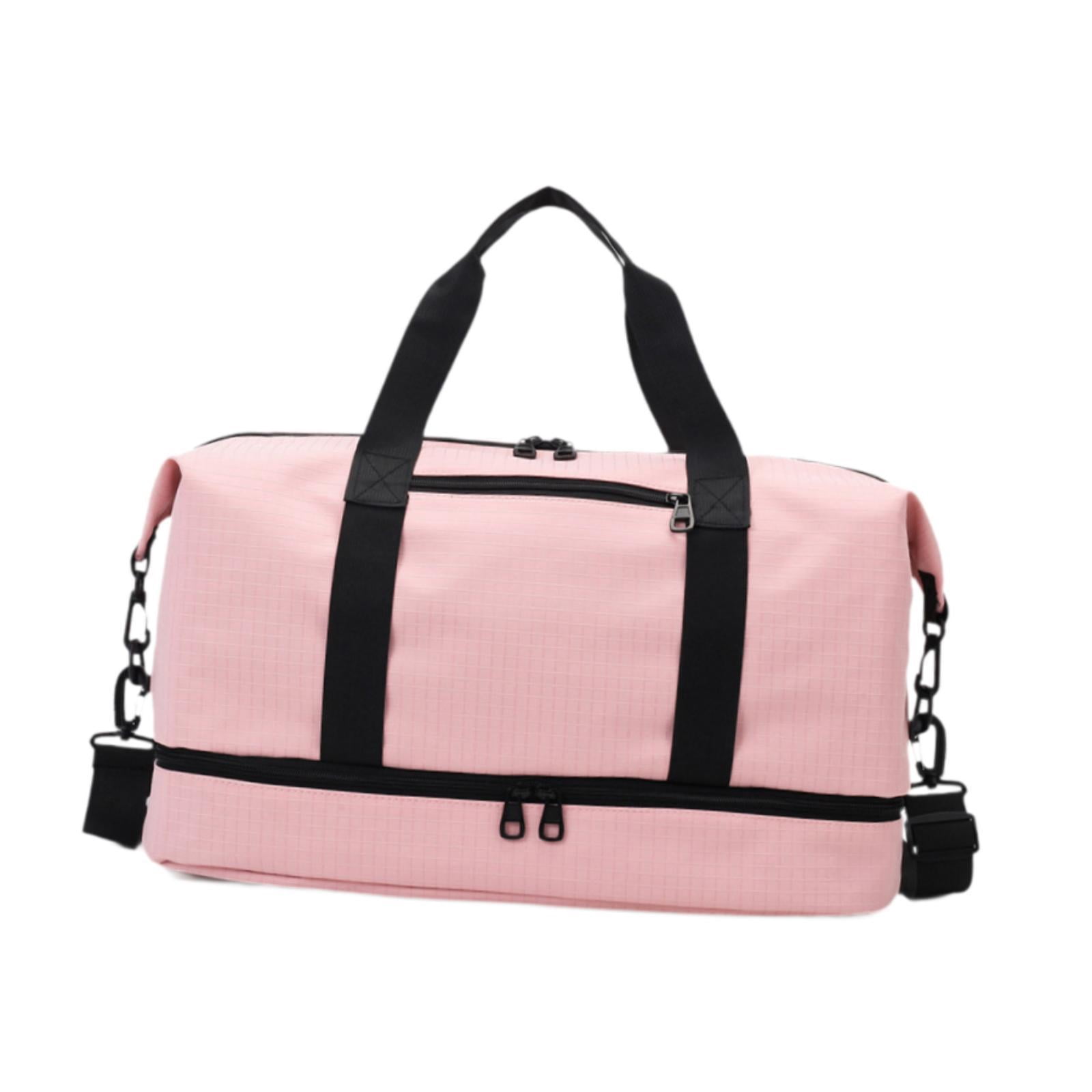 yuksok Airlines Gym Bag Mini Duffel Bag Tote Weekend Bag Personal Item Bag Underseat Carry on Bag for Women Men Holiday Trips Hiking Pink
