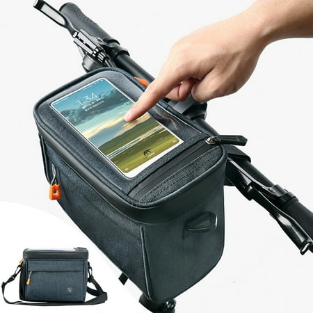 

Bicycle Handlebar Bag Bicycle Messenger Bag Car Bag TPU Mobile Phone Bag Large Capacity Front Bicycle Bag