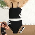 thumbnail image 6 of Baby Girl Swimsuit 9-12 Months Relaxed Regular Fit Color Block Little Girls' Swimwear Lightweight Two Piece Boyshort Tankini Kids Swimsuit, 6 of 9