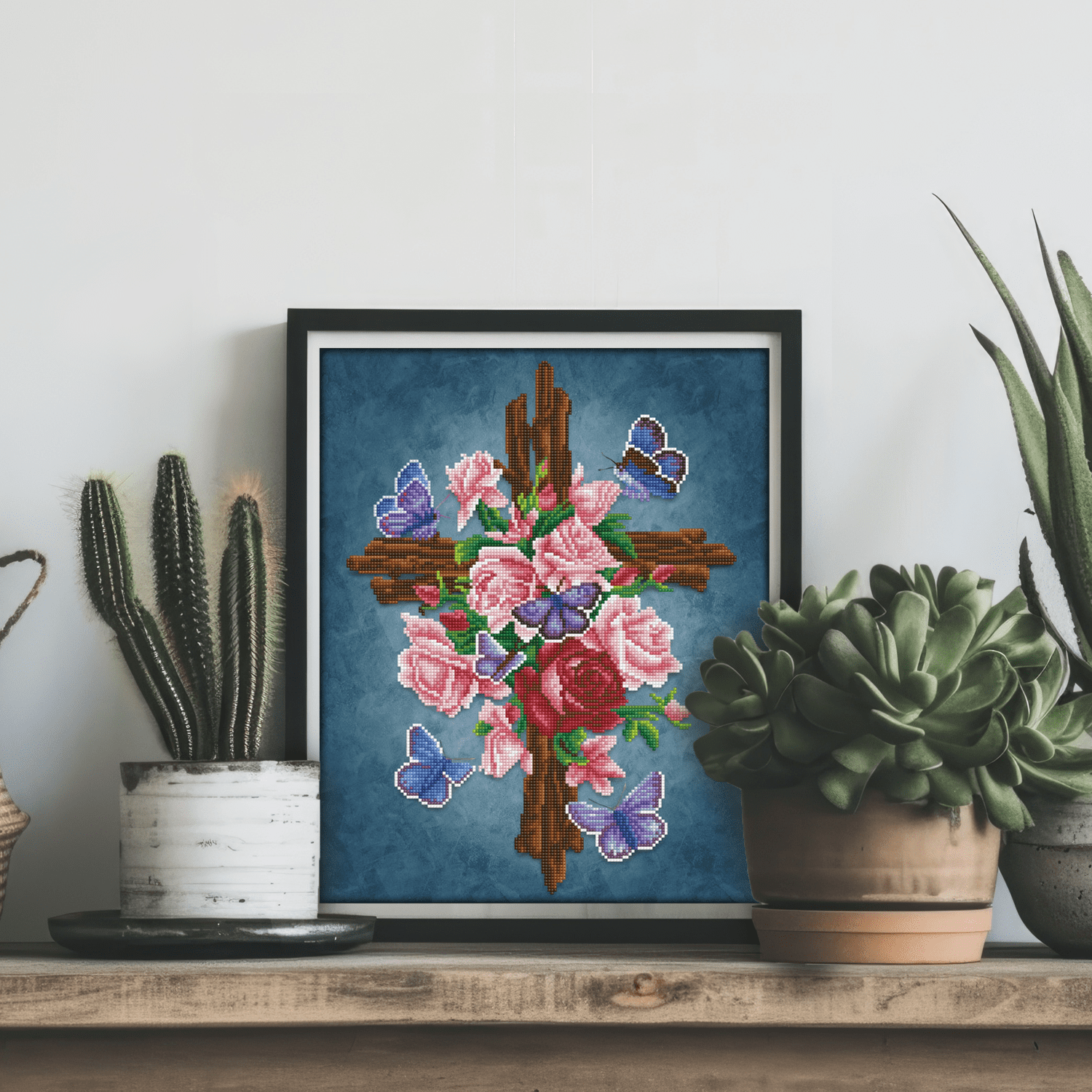 Diamond Dotz Flower Cross Diamond Painting Kits for Adults - Diamond Art Kits a Relaxing Creative Craft Kit with Dotz Gems 16x20