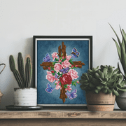 Diamond Dotz Flower Cross Diamond Painting Kits for Adults - Diamond Art Kits a Relaxing Creative Craft Kit with Dotz Gems 16x20