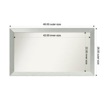 Amanti Art Custom Framed Wall and Bathroom Mirror (26 x 46 in.), Brushed Sterling Silver Frame