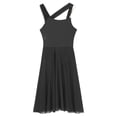 thumbnail image 3 of Yartina Womens Lyrical Ballet Dance Dress Camisole Leotard with Tulle Skirt Ballroom Black M, 3 of 5