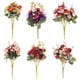 thumbnail image 4 of 5pcsx21 cabezas ramo de flores artificiales de rosa de seda flor seca falsa (naranja), 4 of 5