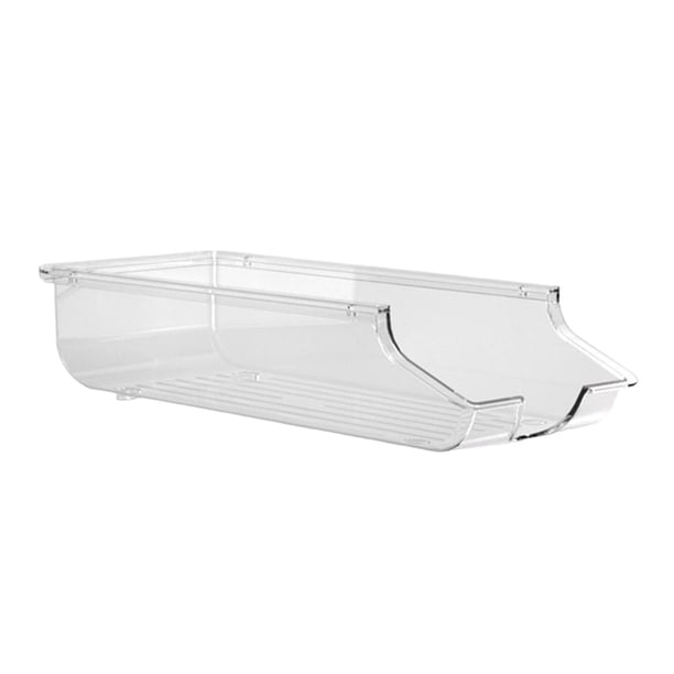 Soporte para botellas, transparente, automático, con ruedas, para guardar bebidas, organizador para nevera, latas, para cocina, camping, armario, caravana. S de un solo nivel