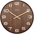 thumbnail image 1 of Reloj de pared moderno con grano de madera de 30 cm, cuarzo que no hace tictac, 1 of 1