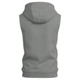 thumbnail image 4 of Dresfit Tank Tops Mens Zip Up Sleeveless Hoodie Hooded Quarter Zip Vintage Sweatshirt Summer 2026 Bodybuilding Lightweight Muscle Fit Running Tanks Light Gray XL, 4 of 4