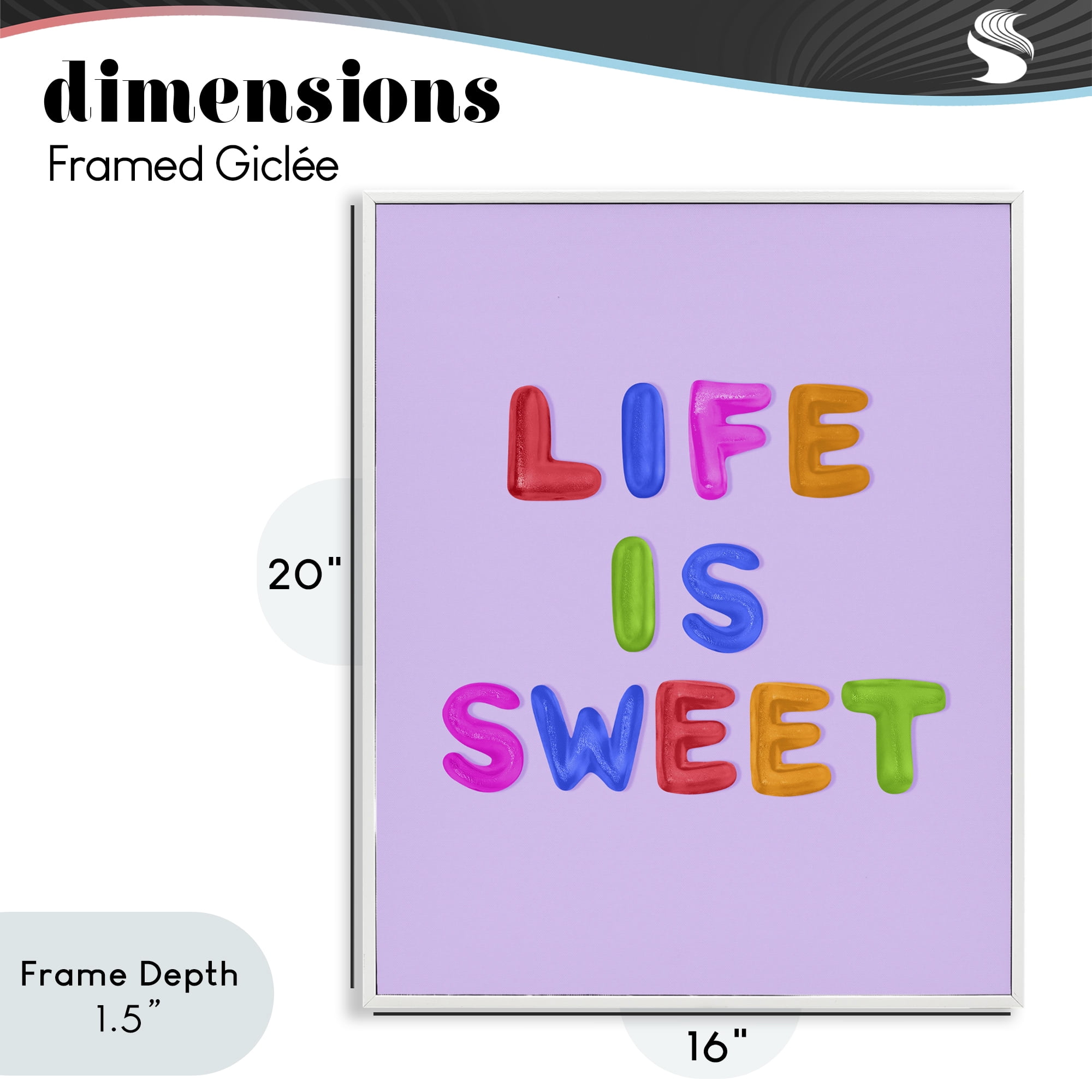 Stupell Industries Life Is Sweet Gummies White Framed Giclee Art, design by LISH Creative
