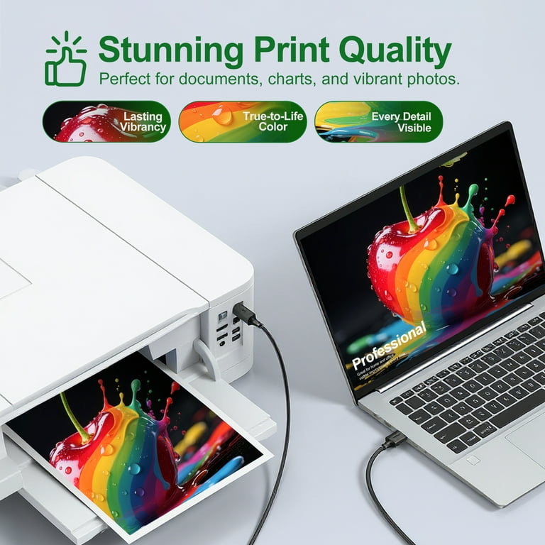 rintosull スターターセット Lサイズ Sahey Ink Compatible for HP 64XL Black and Tri-Color Cartridge