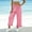 Red women wide leg capri pants a1, variant on Cagogo Women Wide Leg Capri Pants Elastic Waist Flowy Plaid Casual Trousers for Summer Beach Lounge Wear with Pockets Fashion Clothes, Blue L