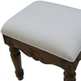 thumbnail image 5 of Elegant Decor Windsor 16" Velvet Vanity Stool in Beige and Teak, 5 of 6