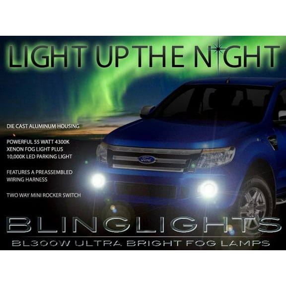 New 2012 2013 2014 Ford Ranger Xenon Foglamps Foglights Driving Fog Lamps Lamp Lights Light Set Kit