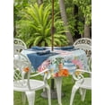 thumbnail image 2 of Outdoor Tablecloth with Umbrella Hole and Zipper, Easter Bunny Round Table Cloth 60 Inch Waterproof Tablecloth, Easter Eggs Spring Farmhouse Wood Grain Teal Blue Picnic Table Cover for Patio Camping, 2 of 7