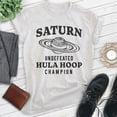 thumbnail image 2 of Saturn Undefeated Hula Hoop Champion T-shirt, Unisex Women's Men's Funny Planet Outer Space Shirt , Heather Ash, X-Small, 2 of 6