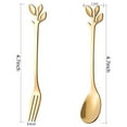 thumbnail image 5 of Juego de 20 cucharas y tenedores de postre Tenedor de fruta - Dorado, 5 of 5
