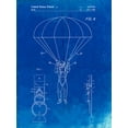 thumbnail image 2 of Borders, Cole 19x24 Black Ornate Wood Framed with Double Matting Museum Art Print Titled - PP187- Faded Blueprint Parachute 1982 Patent Poster, 2 of 4
