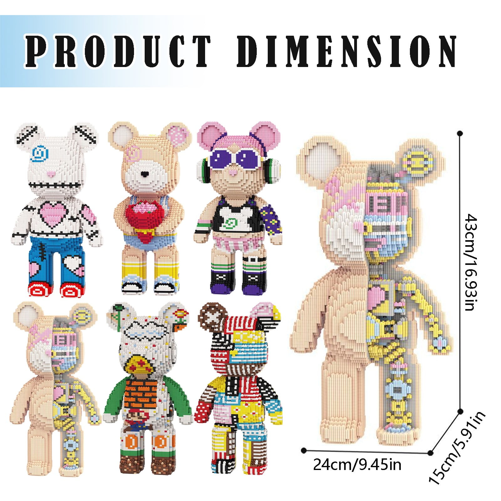 Winktoys Blocks Bear LITTCO Bear Building Blocks Set Cute Animals ...