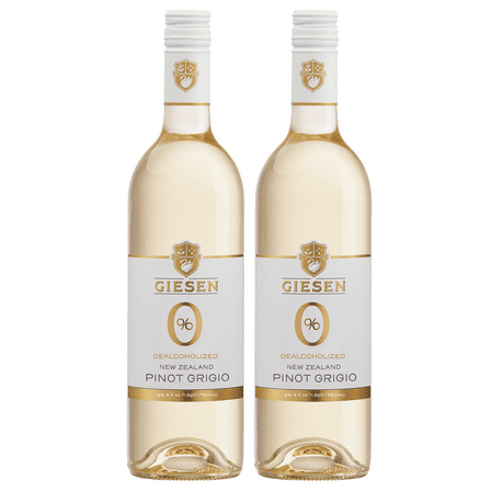 Giesen Non-Alcoholic Premium Pinot Grigio - Premium Dealcoholized White Wine Pinot Gris from New Zealand | 2 PACK