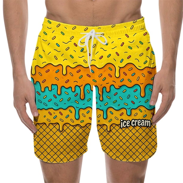 WILLBEST Pantalones Cortos Casuales para Hombre, para Playa, Natación y Entrenamiento, Diseño Elegante con Cordones y Estampado de Hielo Derretido para Cada Temporada.