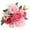 Pink, variant on 1 Pc 12.6" Short Stem Artificial Silk Peony Bouquet, 5-Head Faux Cabbage Rose Bush with Buds & Berries, Wrinkled Soft Touch Vintage Farmhouse Decor, Soft Lavender Pink & Mauve