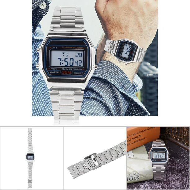 Led watch stainless steel back hot sale