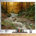 thumbnail image 2 of Design Art - Forest Waterfall with Yellow Trees, 2 of 5