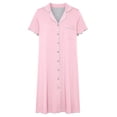 thumbnail image 7 of Avirosel Women's Button Down Sleepshirt Short Sleeve Nightgown V Neck Nightshirt Pajamas Soft Casual Nightdress for Loungewear, 7 of 7