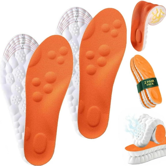 2 Pairs Insoles for Men & Women – 4D Memory Foam Shoe Inserts, Breathable & Cushioned, Trim-to-Fit for Work Boots & Sneakers