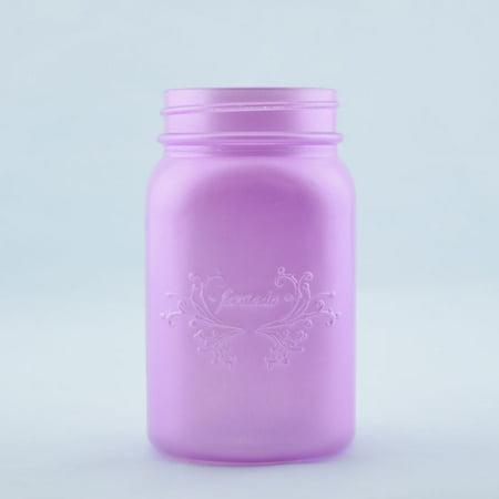 1 Pint Kit - Fantado Regular Mouth Frosted Lavender Mason Jar w/ Handle, 16oz / 1 Pint by PaperLanternStore