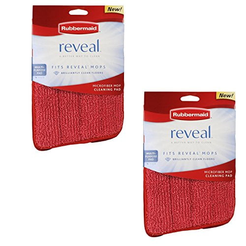 Rubbermaid Reveal Mop Microfiber Cleaning Pad, Red, 15" Wide (2Pack)