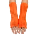 thumbnail image 1 of Kcodviy Women Autumn and Winter Women Gloves Solid Color Multicolor Wool Gloves Mittens Women Long Striped Knit Half Mittens for Women Cold Weather Heated Winter Finger Gloves, 1 of 8