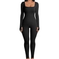 thumbnail image 1 of Mono deportivo para mujer, mono largo ajustado y ligero para yoga, Sexy, ajustado, negro, L, 1 of 6