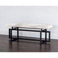 thumbnail image 2 of Sunpan Pilar 52" Rectangular Transitional Cowhide Leather Bench in Gray, 2 of 5