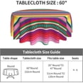 thumbnail image 4 of Mexican Blanket Serape Stripe Pattern Colorful Waterproof Picnic Patio Party Round Table Cloth Cover Decorations Fabric 60 Inch Circular Tablecloth For 20-47 Inch Home Dining Room Kitchen Decor, 4 of 6